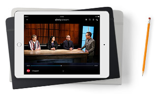 student offer slim image - ipad with chopped, notebooks and pencil
