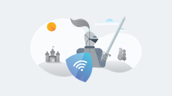 drawing of a knight and castle