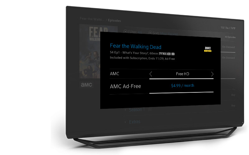 TV with option to choose ad-free