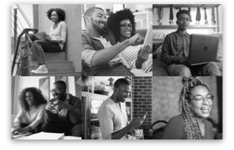 Black and white photos of Black people