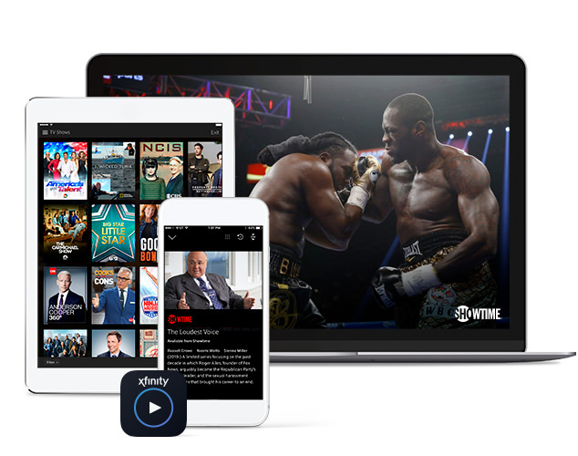 Laptop, Tablet, and Phone displaying SHOWTIME movies and TV shows