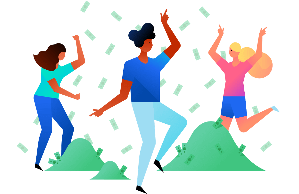 Cartoon of people dancing