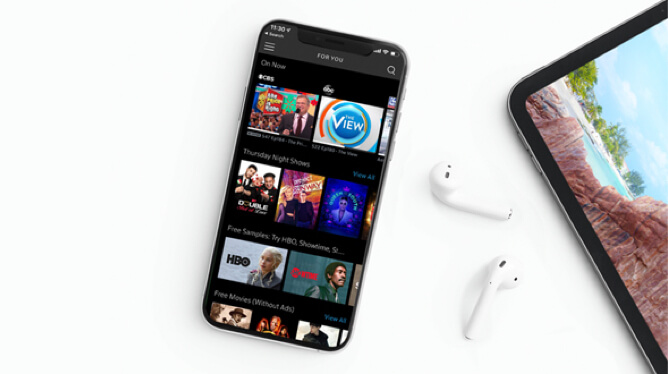phone and tablet with earbuds