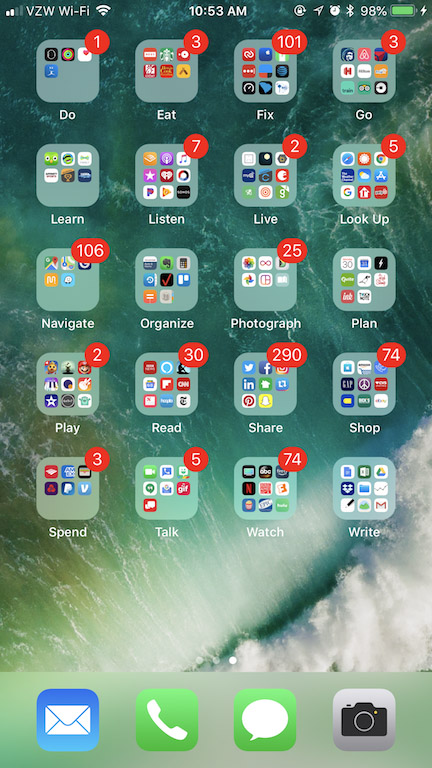 ways to organise iphone apps