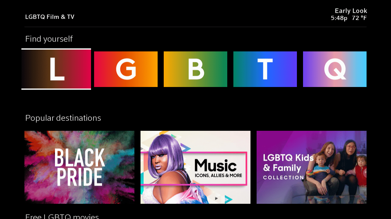 LGBTQ Destination on Xfinity X1